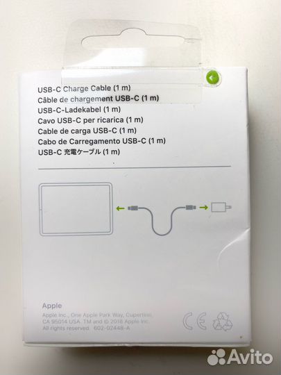 Кабель Apple USB-C muf72zm (1 метр)