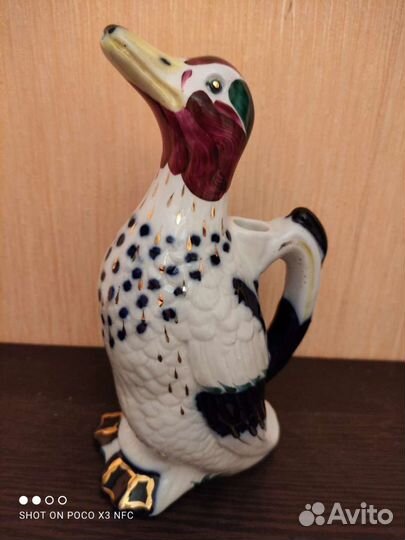 Фарфоровая утка графин СССР