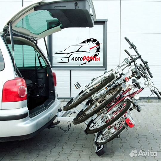 Велоплатформа на фаркоп 4 велосипеда откидная