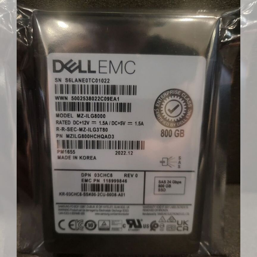 [MZILG800HCHQAD3] Samsung Pm1655 800gb Dell Mzilg800hchqad3