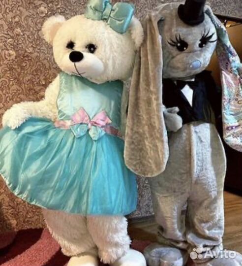 Ростовые куклы, аниматоры, зайка И мишка