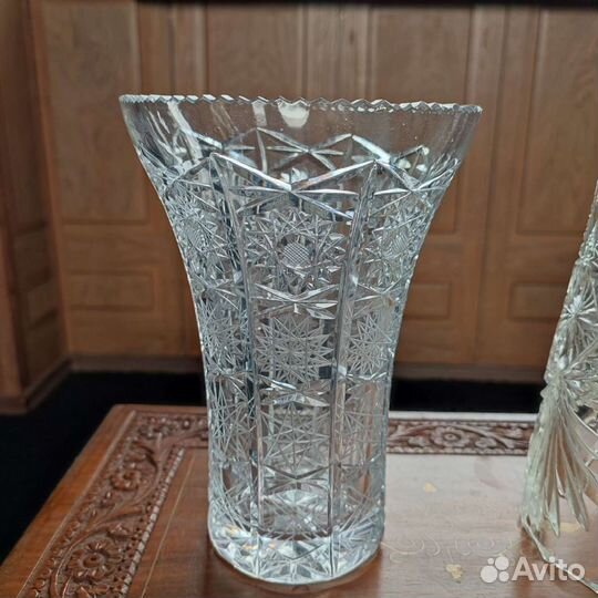 Хрустальная ваза Рог хрустальный хрусталь СССР