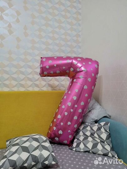 Шар цифра 7 фольгированный