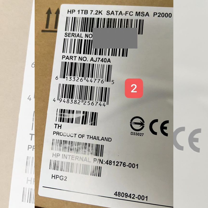 [AJ740A] Жесткий Диск Hp 1tb 480942-001 Msa Aj740a