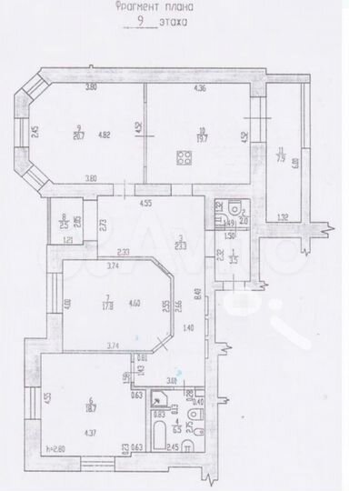 3-к. квартира, 122,6 м², 9/10 эт.