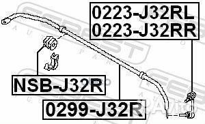 Тяга стабилизатора 0223-J32RL 0223-J32RL Febest