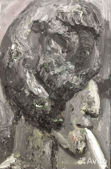 Картина маслом на холсте монохром