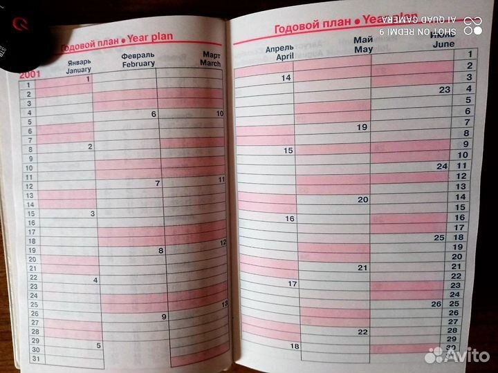 Ежедневник за 2001 год неиспользованный