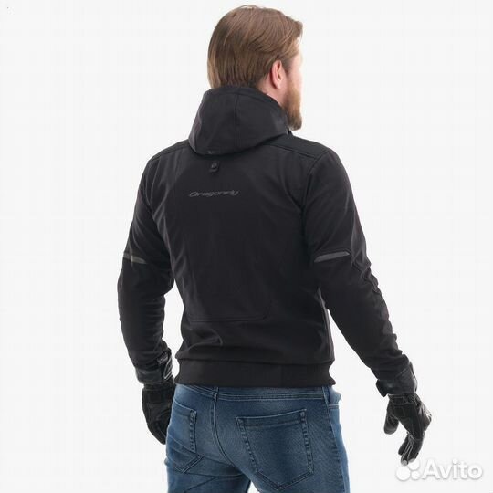 Мототолстовка DF Urban Black с защитой