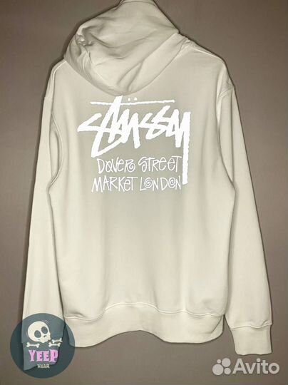 Худи Stussy белое рефлектив L XL