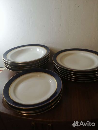 Тарелки Дулево(16 шт) кобальт 89г