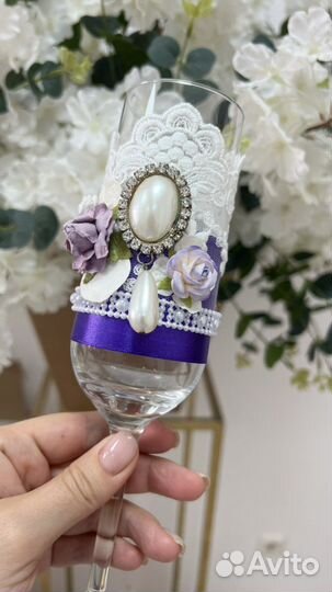 Свадебные бокалы ручной работы