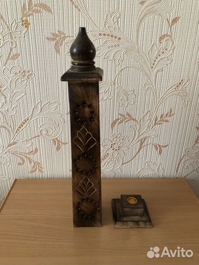 Подставка под Благовонии Башня резная Дерево Шишам