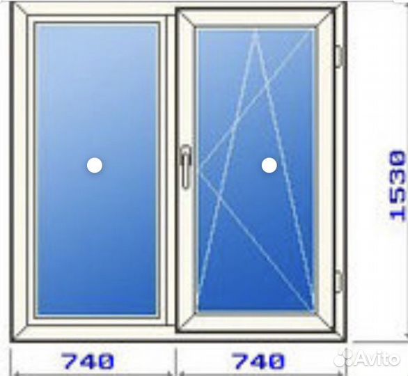 Пластиковое окно 1530х1485 под заказ