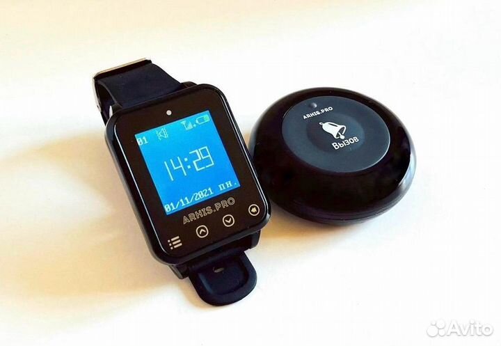 Кнопка вызова официанта/персонала с часами Элит