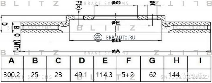 Blitz BS0480 Диск тормозной передний вентилируемый