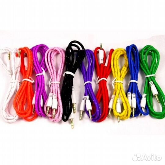 AUX кабель 3.5MM с металлическими концевиками оран