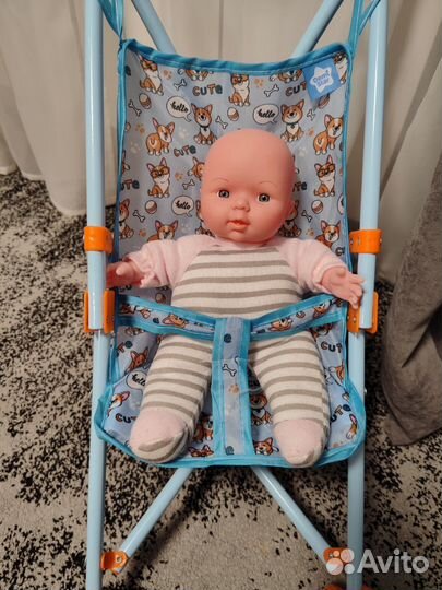 Кукла пупс с коляской