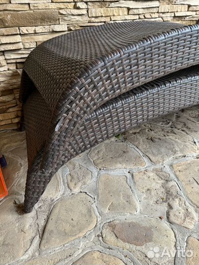 Шезлонг лежак monaco Монако коричневый из ротанга