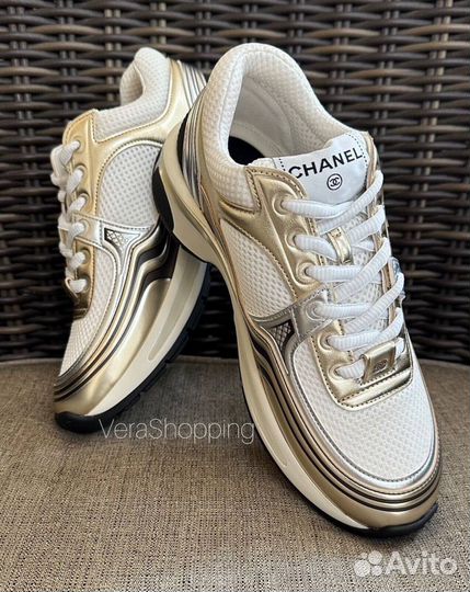 Кроссовки Chanel 35-40 gold silver