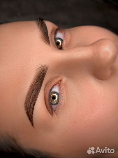 Перманентный макияж бровей пудровое напыление