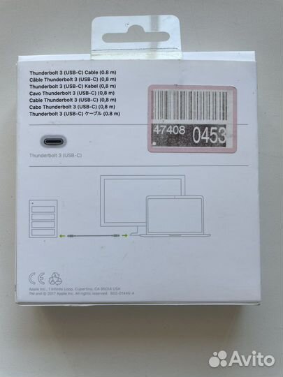 Кабель apple thunderbolt 3 (USB-C)