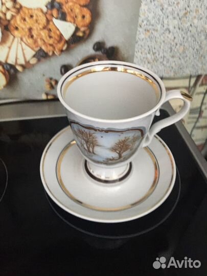 Чашка чайная с блюдцем дулево