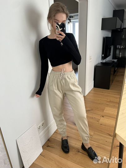 Кожаные джоггеры Zara