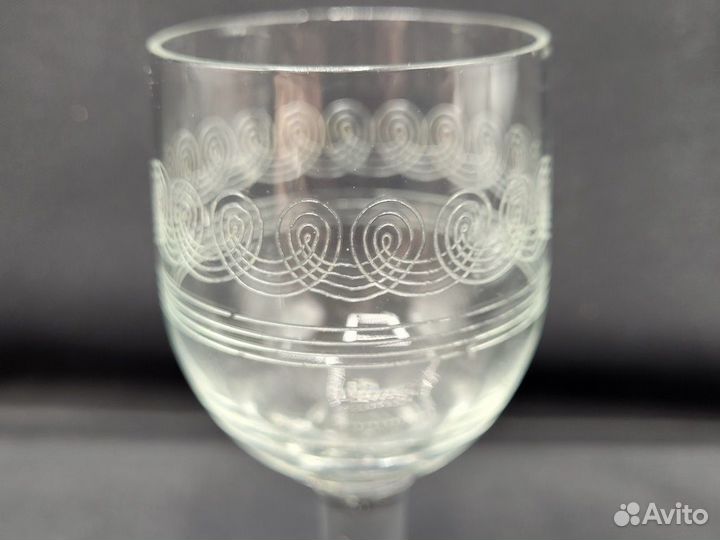 Рюмка тонкое стекло резьба орнамент пантография