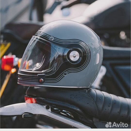 Мотошлем интеграл Bell Bullitt Flow серый