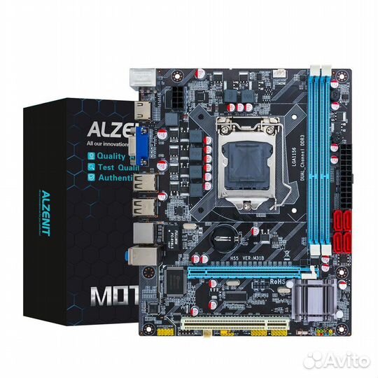 Материнская плата H55 LGA 1156 DDR3 16гб Micro-ATX