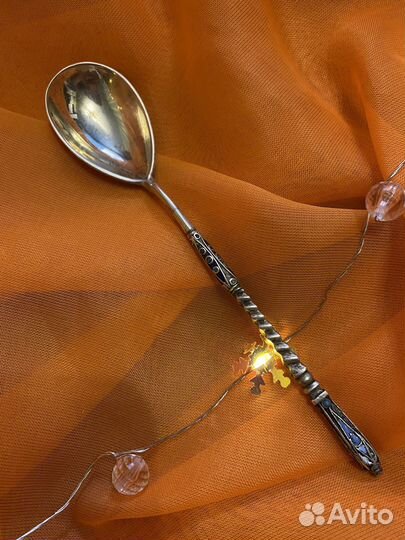 Ложка чайная Густав Клингерт серебро с эмалями