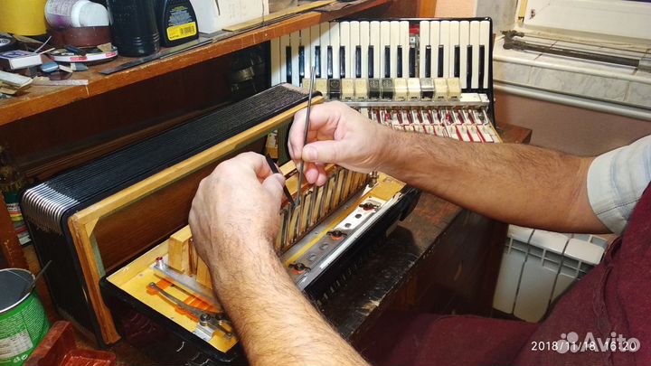 Настройка, ремонт аккордеона баяна гармонь