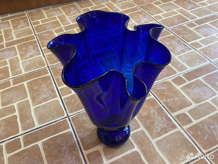 Ваза напольная синяя псз