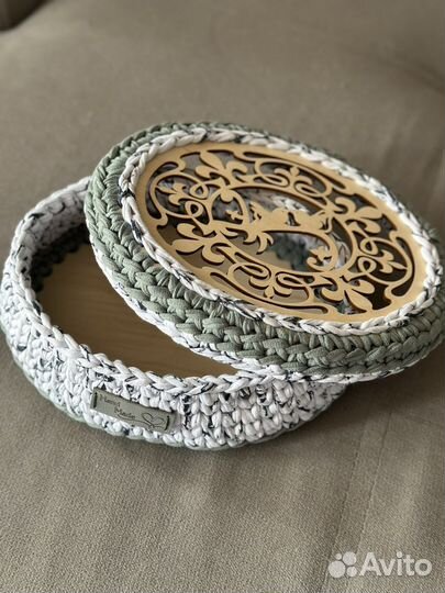 Сумочки из бусин Корзина вязаная