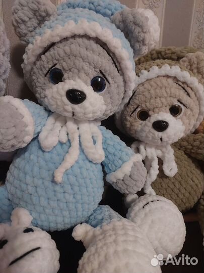 Мишка вязаная мягкая игрушка амигуруми медведь