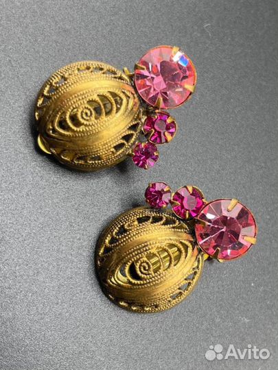 Винтажные серьги клипсы West Germany к броши