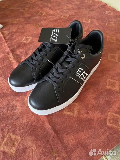 Мужские кожаные кеды Emporio Armani, оригинал