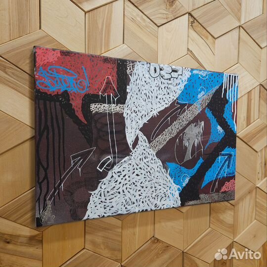 Картина окрилом на холсте граффити,калиграфия