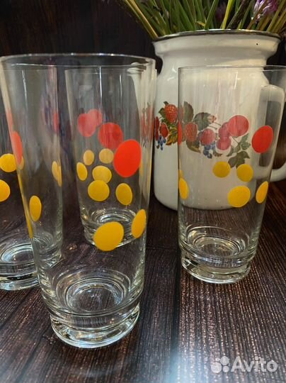 Стаканы для коктейля стекло СССР цветной горох