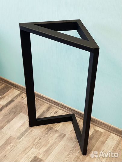 Подстолье опора для стола 1200 350 60 треугольное металлическое барное черное Лофт