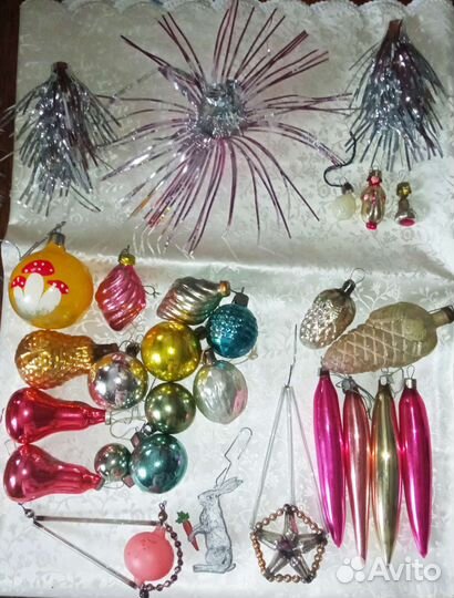 Бусы на елку, ёлочные игрушки СССР