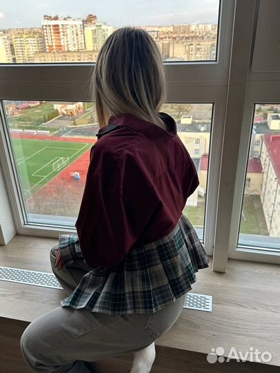 Рубашка бордо апсайкл дизайнерская