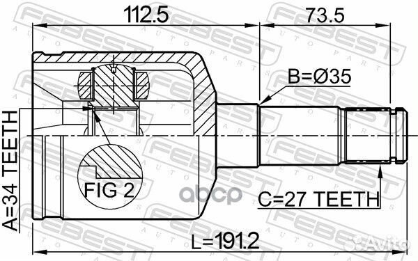 ШРУС внутр левый opel antara 2006- 1011-caplh