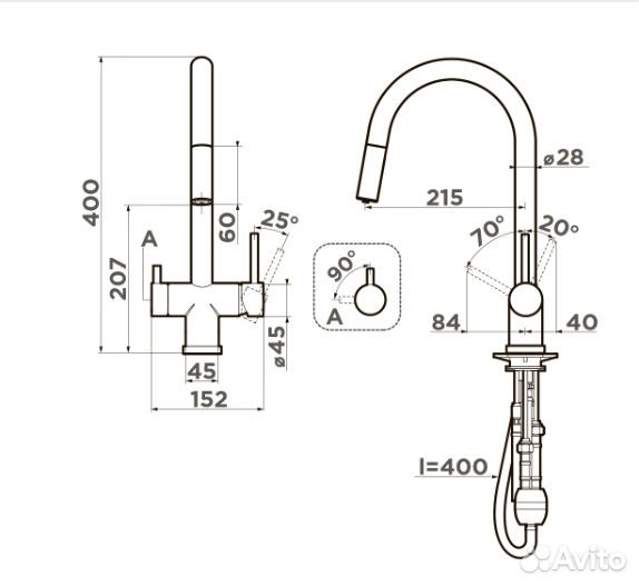 Смеситель Akita-S az арт. 4994436