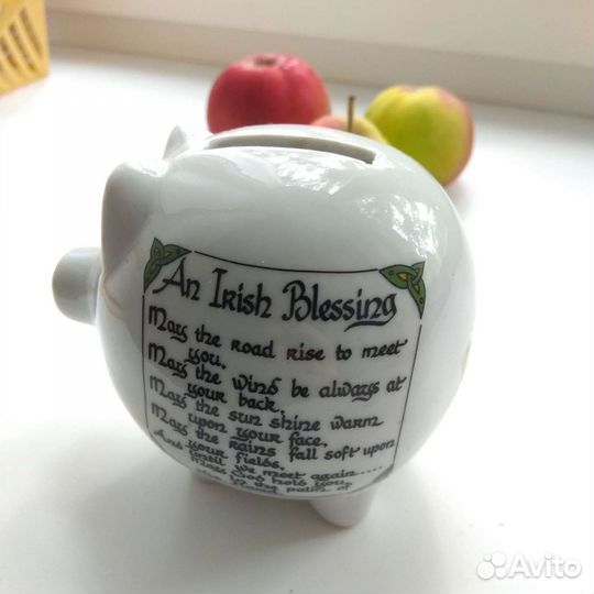 Копилка из Ирландии свинья фарфор 10 на 8,5 см