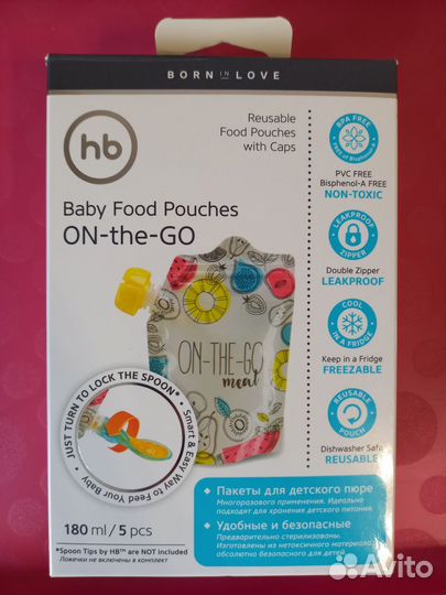 Многоразовые пакеты паучи для детского пюре