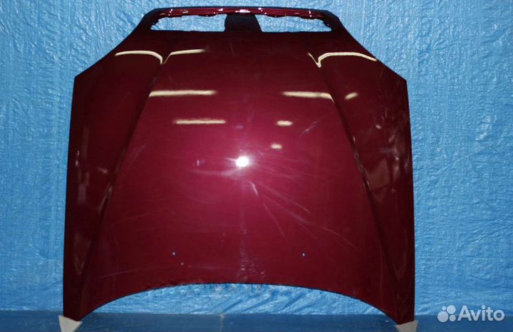 Капот шевроле Ланос в цвет вишнёвый rubens