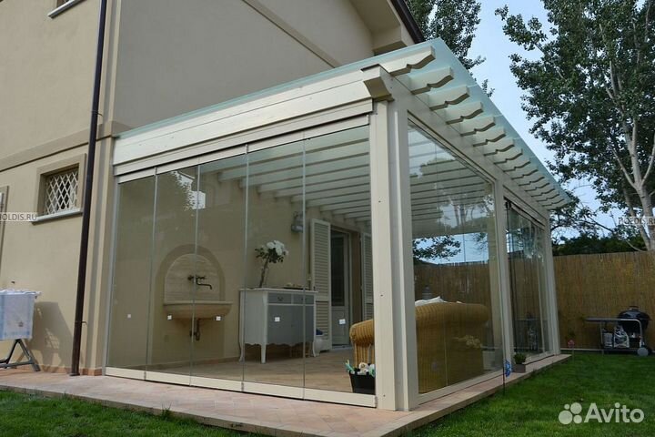 Безрамное остекление панорамное террас