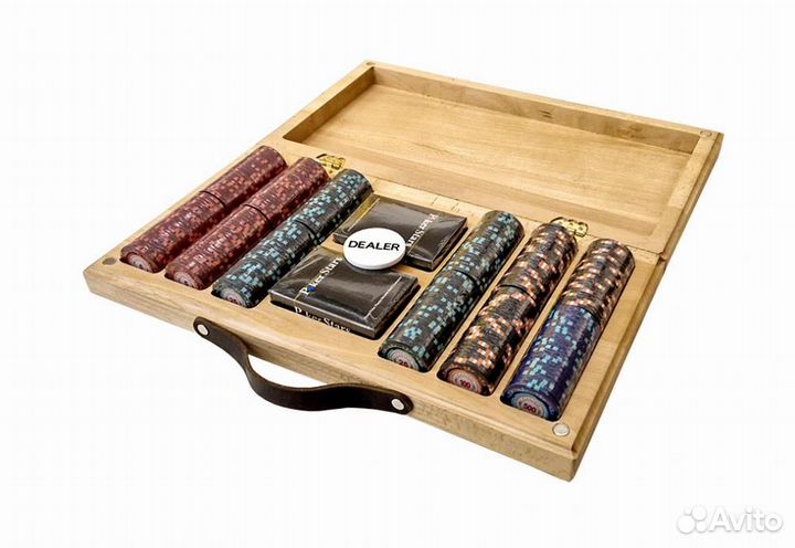 Набор для покера Casino Royale на 300 фишек в кейсе из бука 62237